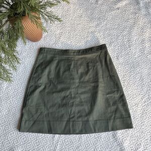 NWOT women's J Crew Natasha skirt in stretch twill cotton blend Cypress Olive 0
